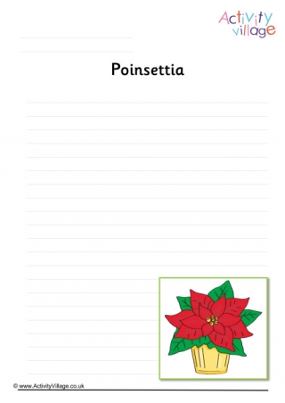 Poinsettia Writing Page