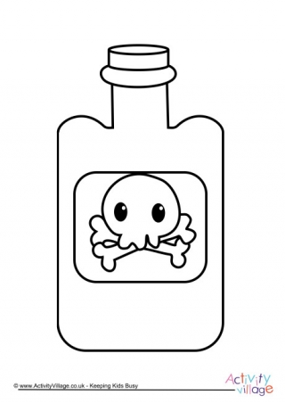 Poison Bottle Colouring Page