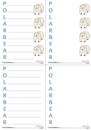 Polar Bear acrostic poem printable