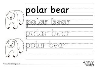 Polar Bear Handwriting Worksheet