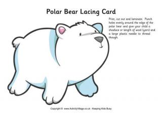 Polar Bear Lacing Card