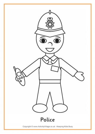 Police Colouring Page