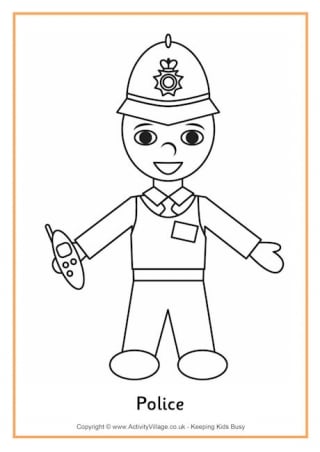 Police Colouring Page