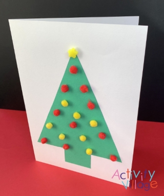 Pom Pom Christmas Tree Card