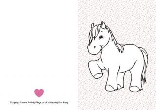 Pony Heart Colouring Card
