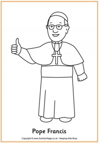 Pope Francis Colouring Page