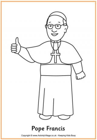 Pope Francis Colouring Page