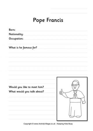 Pope Francis Worksheet
