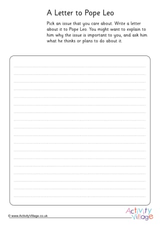 Pope Leo letter worksheet