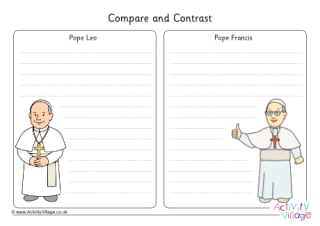 Pope Leo Pope Francis Compare and Contrast Worksheet 2