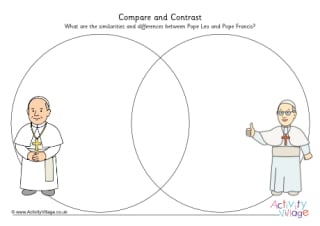 Pope Leo Pope Francis Compare and Contrast Worksheet 1