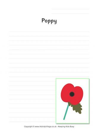 Poppy Writing Page