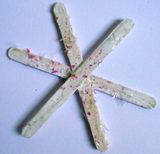 Popsicle Stick Snowflakes Craft