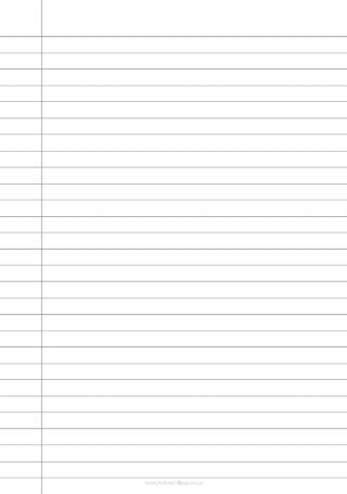 Portrait Ruled Paper with Margins 1cm Assorted Colours