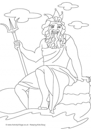 Poseidon Colouring Page 2