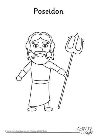 Poseidon Colouring Page