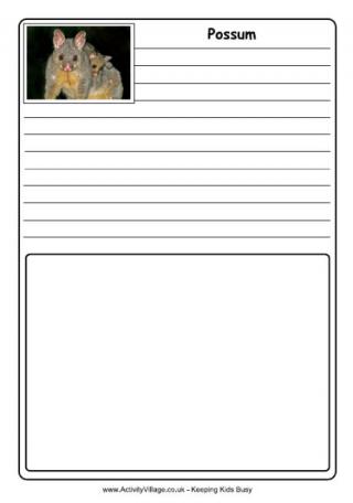 Possum Notebooking Page