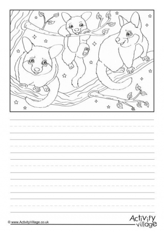 Possum Scene Story Paper
