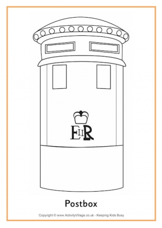 Postbox Colouring Page