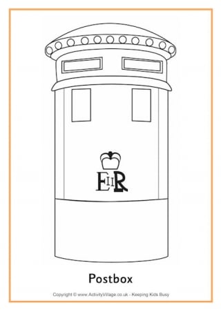 Postbox Colouring Page