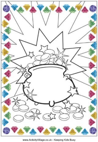 Pot of gold colouring page 1