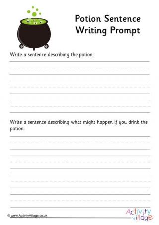Potion Sentence Writing Prompt