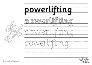 Powerlifting Handwriting Worksheet