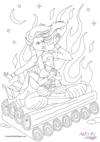 Holi Colouring Pages