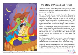 Prahlad and Holika Story Printable
