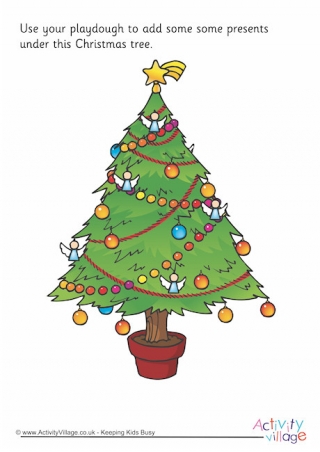Presents Under The Christmas Tree Playdough Mat