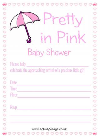 Pretty in Pink - Baby Shower Invitation