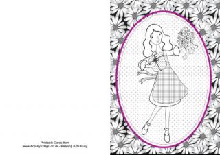 Pretty Mother Colouring Card