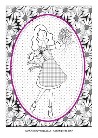 Pretty Mother Colouring Page