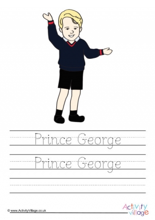 Prince George handwriting worksheet