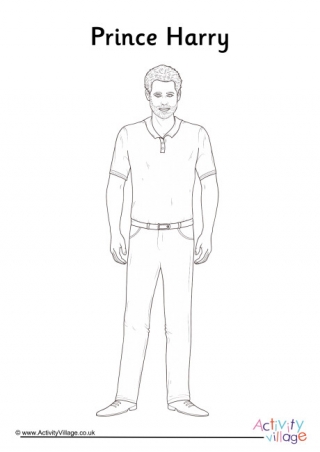 Prince Harry Colouring Page 2