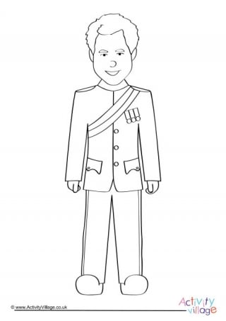 Prince Harry Colouring Page 3