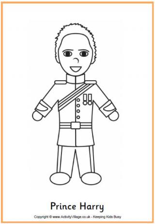 Prince Harry Colouring Page