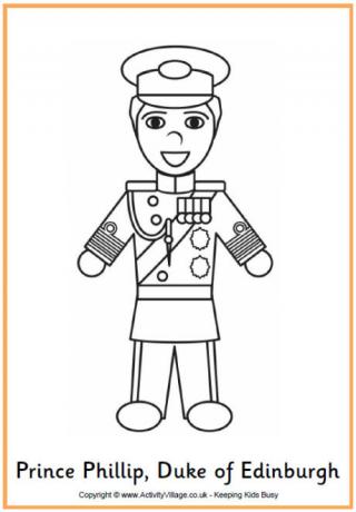 Prince Philip Colouring Page