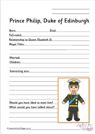 Prince Philip Worksheet
