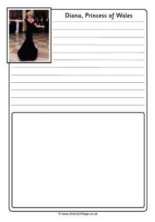 Princess Diana Notebooking Page