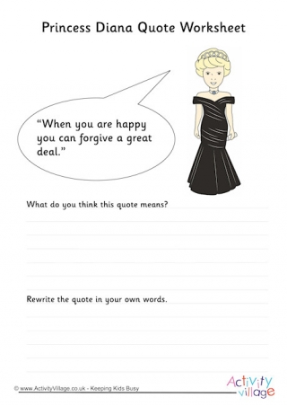 Princess Diana Quote Worksheet 1