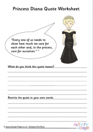 Princess Diana Quote Worksheet 2