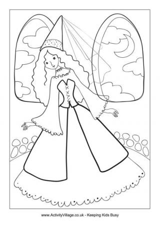 Princess in the Tower Colouring Page