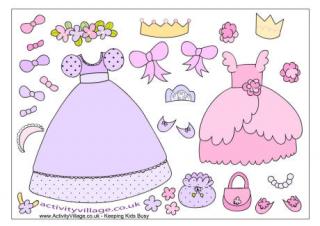 Princess Paper Dolls Clothes