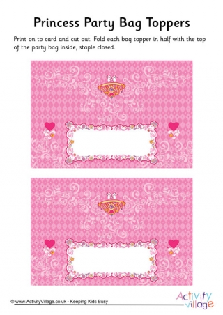 Princess Party Bag Toppers