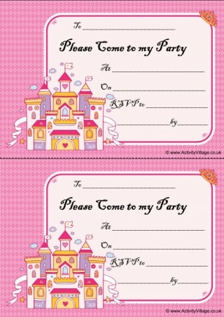 Princess Party Invitations