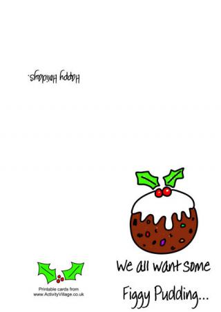 Printable Christmas Card - Figgy Pudding