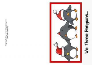 Printable Christmas Card - We Three Penguins