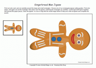 Printable Jigsaw - Gingerbread Man