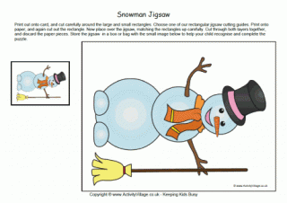 Printable Jigsaw - Snowman